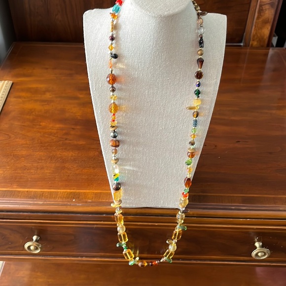 Play of colour Opera length quality mixed media necklace. Quality, not plastic. - Picture 2 of 7